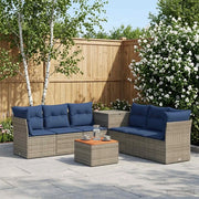 Set di divani 8 pz Grigio e Blu Navy Rattan sintetico e Acciaio 3448281