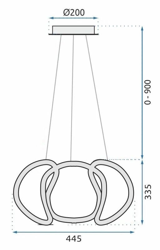 Lampada Da Soffitto Pensile Moderno Led Gold + Pilot Cromo App386-cp