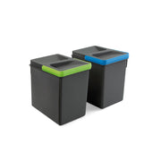 Emuca Contenitori per cassetti da cucina Recycle, Altezza 216, 2x6, Plastica grigio antracite, Tecnoplastica, 1 u.