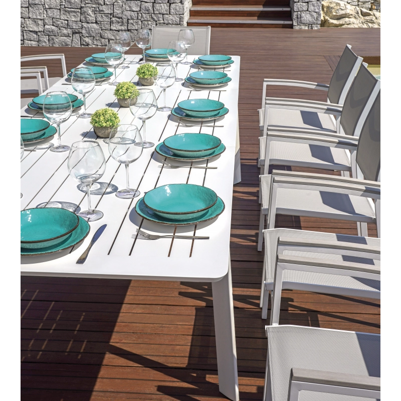 Tavolo Porto Ercole Allungabile 200/300 X 102 Cm - Allungo Centrale - Bianco Moia