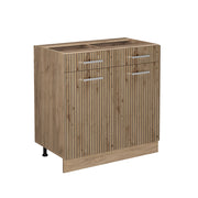 Vicco Mobiletto base per cucina Rovere artigianale 80 cm senza piano di lavoro