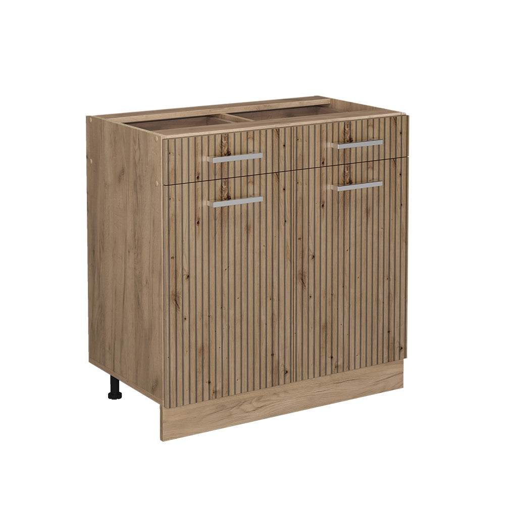 Vicco Mobiletto base per cucina Rovere artigianale 80 cm senza piano di lavoro