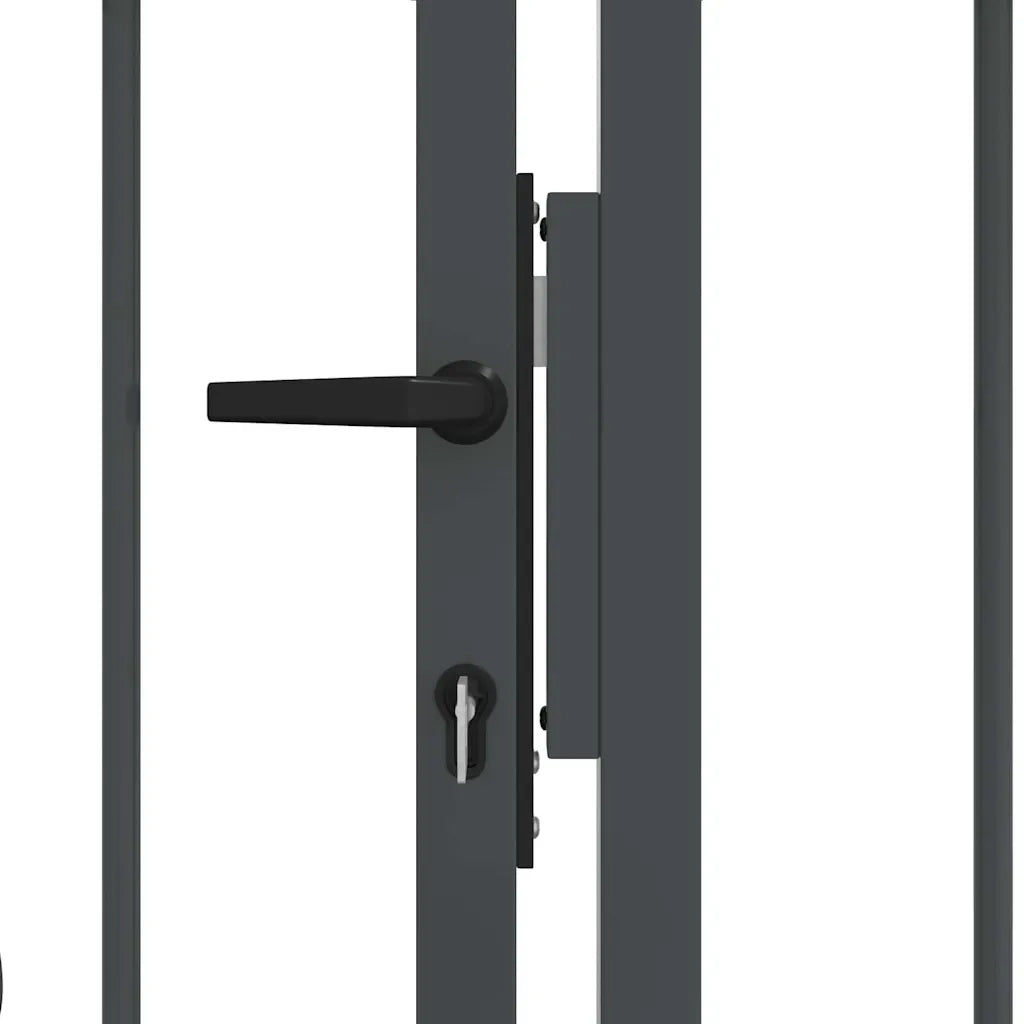 Cancello con Punta a Lancia KAMPEN 305 x 150 cm Acciaio Grigio 42009045