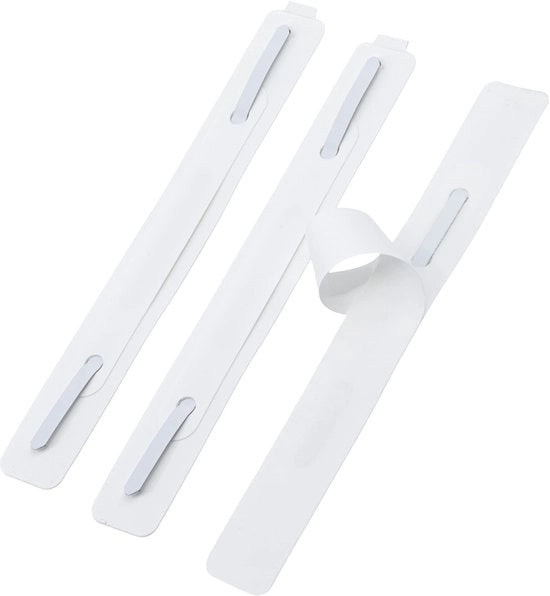 Meccanismi di raccordo autoadesivi 3 in 1, 150 x 16 mm, bianchi | 20, 100 o 500 strisce autoadesive per raccordi (100 ordini)