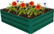 Letto da Giardino Rialzato in Acciaio, Fioriera da Esterno in Metallo per Fiori, Erbe, Piante e Verdure, Fioriera Elevata da Giardino, Cortile e Prato (100 x 80 x 30 cm)