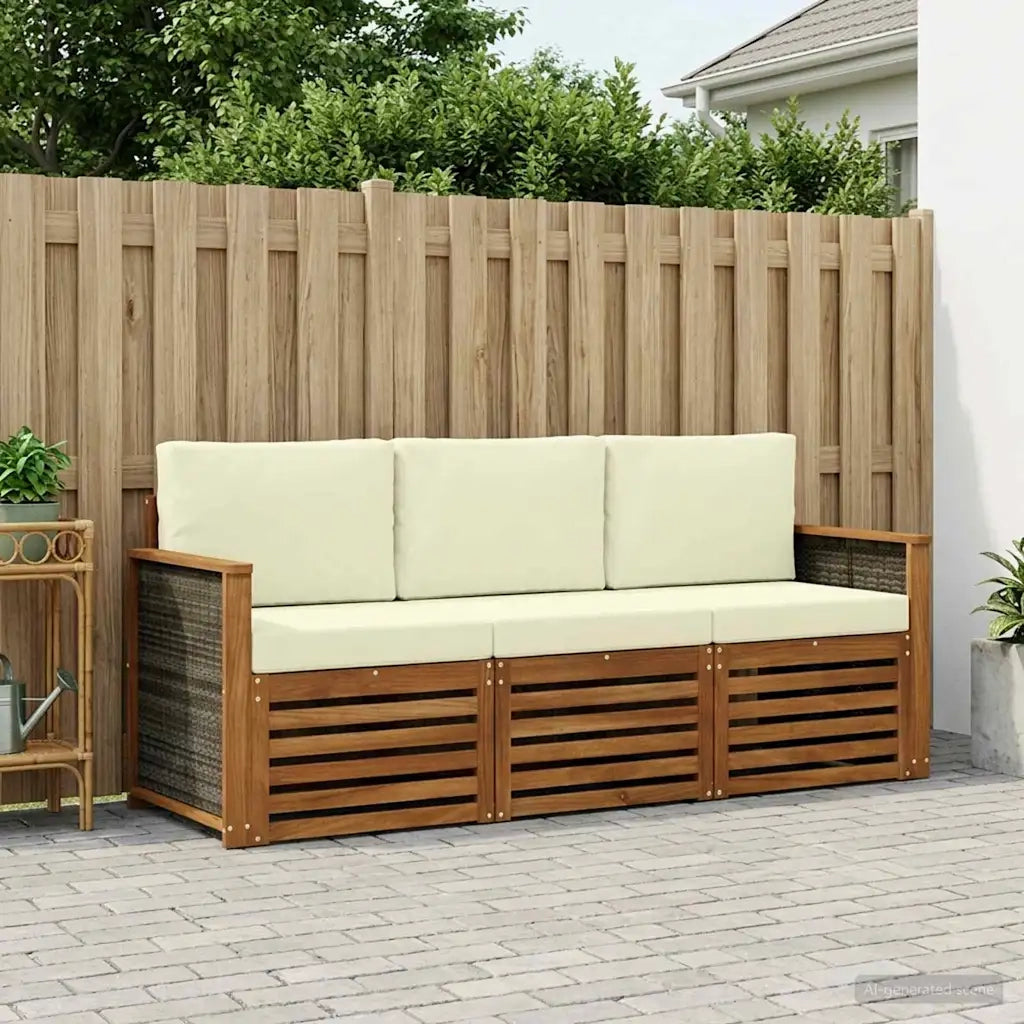 Set divani 3 pz Legno di Acacia Massello 3383956