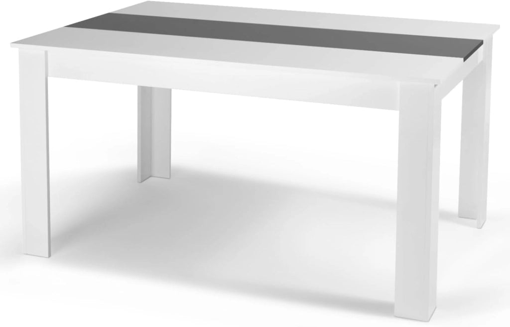 GEORGIA Tavolo da pranzo rettangolare bianco e grigio per 8 persone 160 x 80 cm