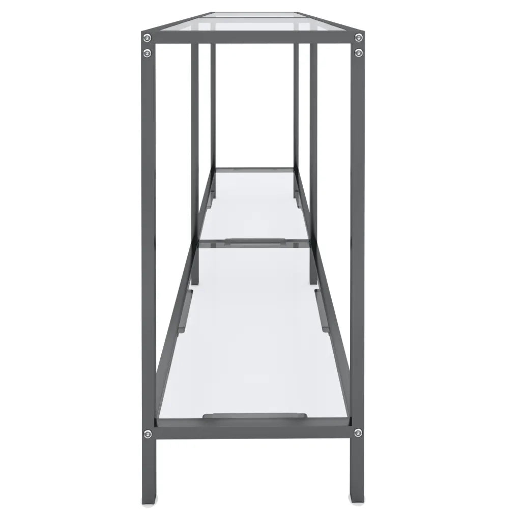 Tavolo Consolle Trasparente 140x35x75,5 cm in Vetro Temperato 331694