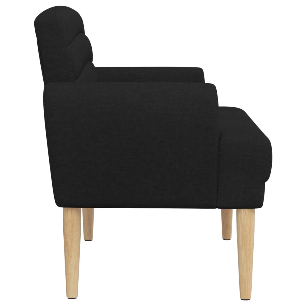 Loveseat con bottoni imbottiti Nero 116 x 67 x 80 cm Tessuto 42041777