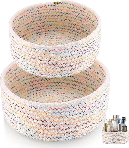 Set di Magazzino a Cotonato a 2 Pezzi con Corda per la Camera da Bagno e la Camera dei Bambini Decorazione per Giocattoli