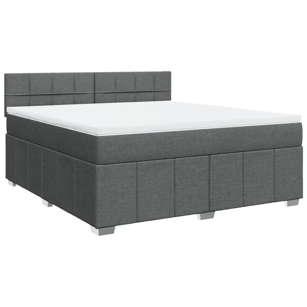 Giroletto a Molle con Materasso Grigio Scuro 180x200 cm Tessuto