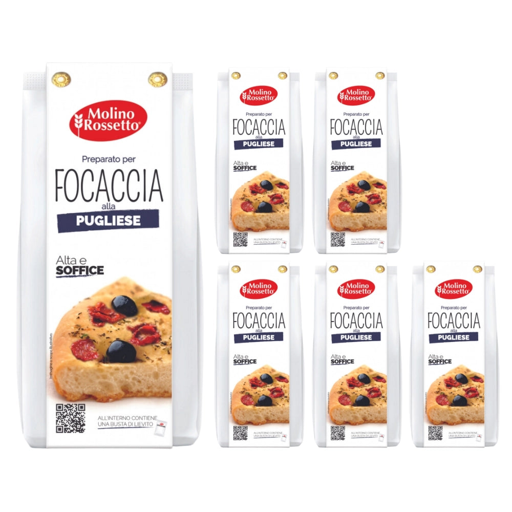 Molino rossetto preparato per focaccia pugliese 6 confezioni 500 grammi