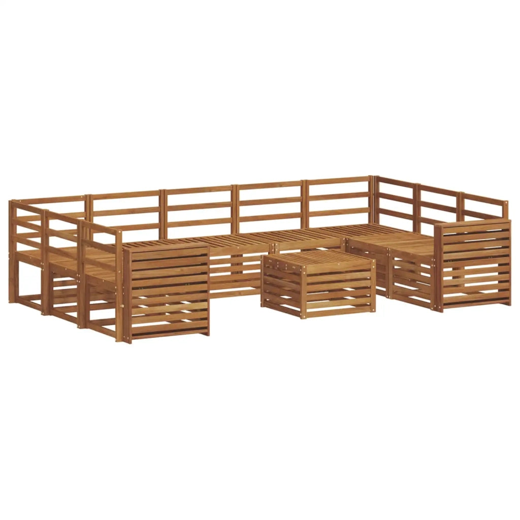 Set divani 10 pcs Naturale Legno di Acacia Massello 3375524