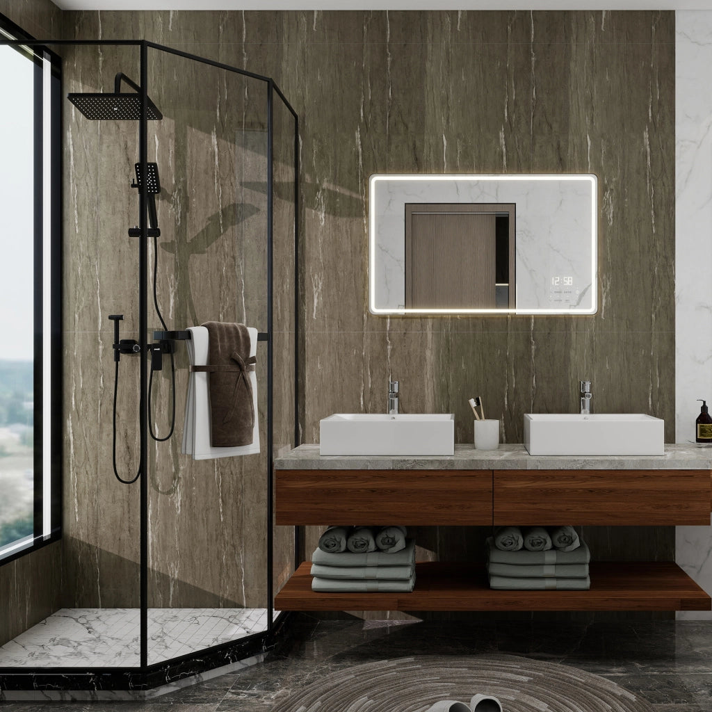 Set Bladel di 12 Pannelli Decorativi in PVC per Parete - Effetto Pietra Ash Grey [neu.haus]