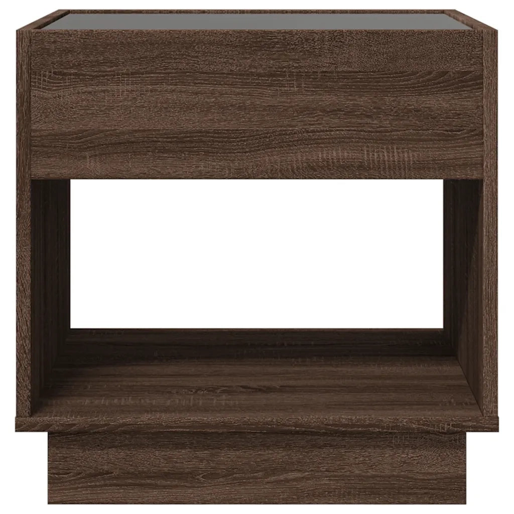 Tavolino da Salotto con LED Infinity Rovere Marrone 50x50x50 cm 847657