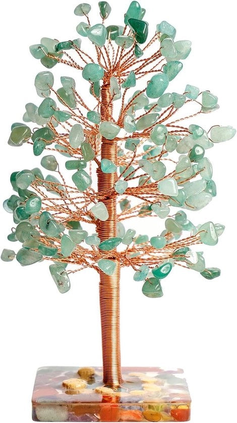 Decorazione artigianale della pianta della vita con pietra preziosa - Pianta della fortuna per feng shui e Chakra