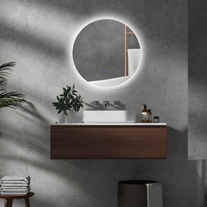 Specchio Bagno Rotondo Ø70 cm con Luci LED  3 Tonalità Interruttori Touch e Design Antiappannamento