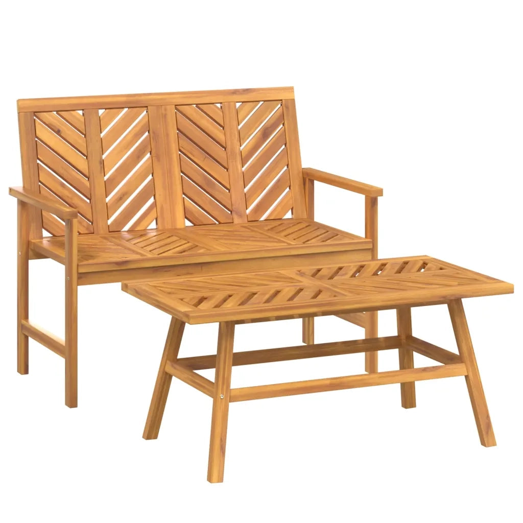 Set Salotto da Giardino 2 pz | Set di Mobili da Esterno in Legno Massello di Acacia