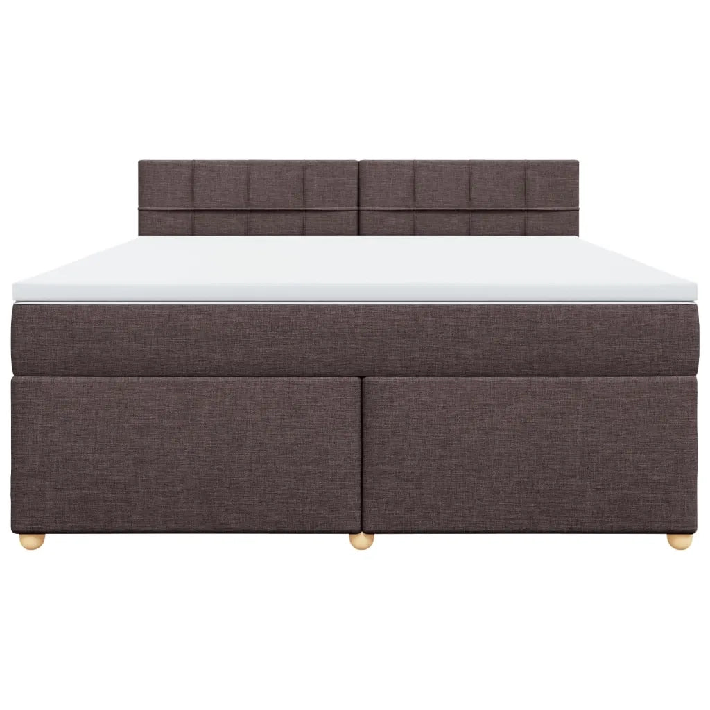 Giroletto a Molle con Materasso Marrone Scuro 180x200cm Tessuto
