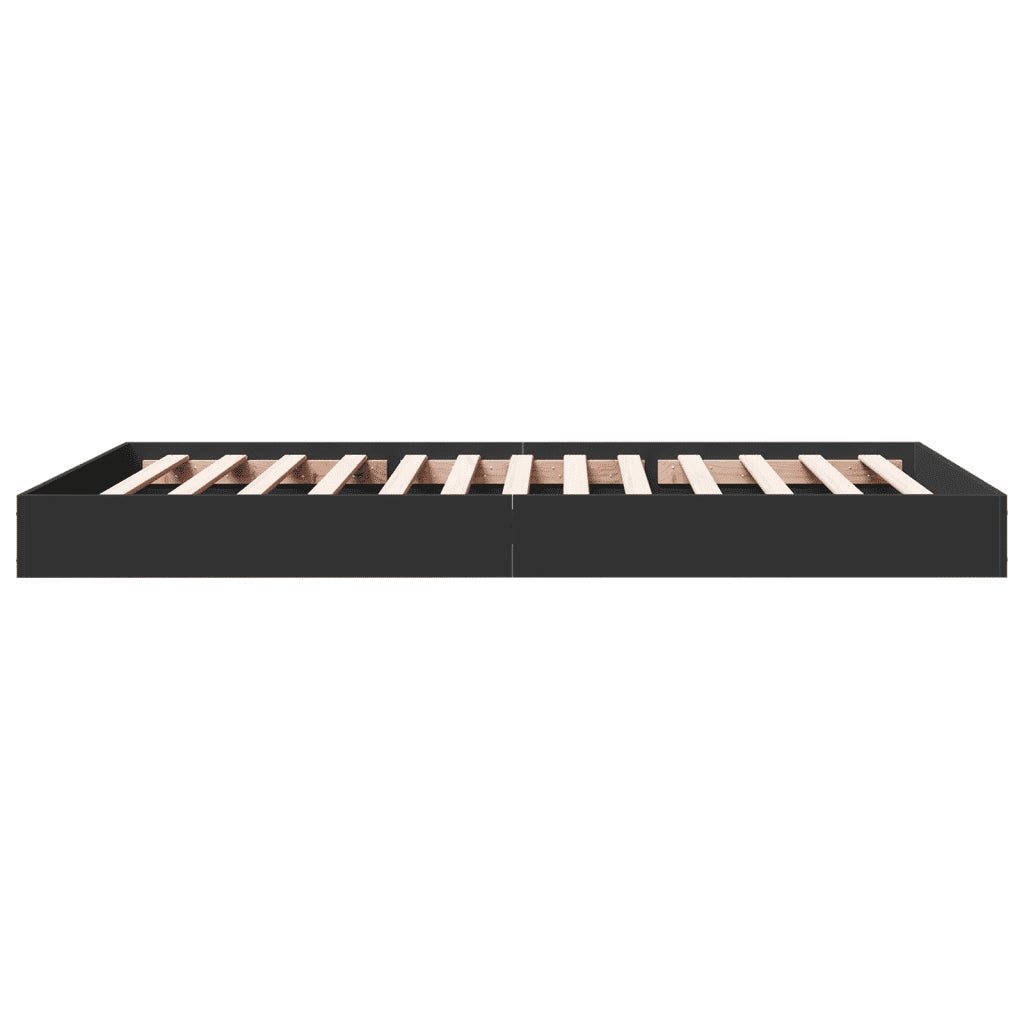 Letto singolo | Letto per adulti | Giroletto Nero 100x200 cm in Legno Multistrato