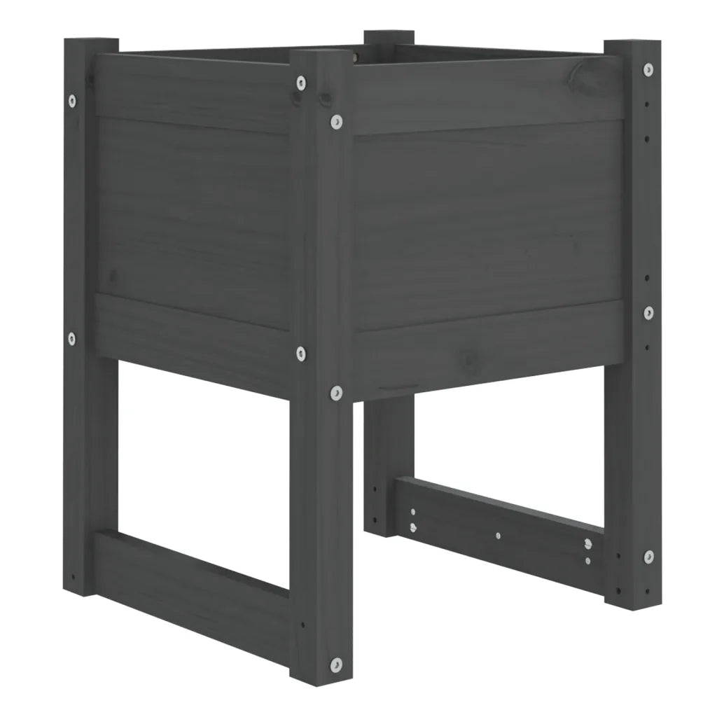 Fioriera Grigio 40x40x52,5 cm in Legno Massello di Pino 822111