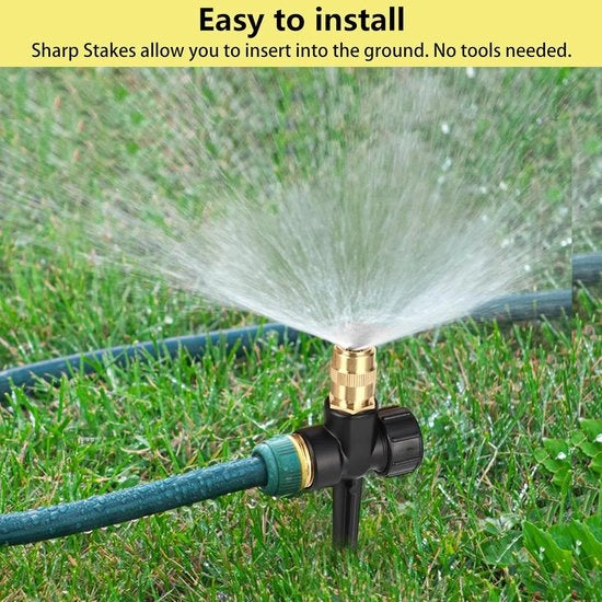 Assestamento di irrigazione rotante 360° per giardino - Sistema di irrigazione automatico regolabile per erba e piante di giardino