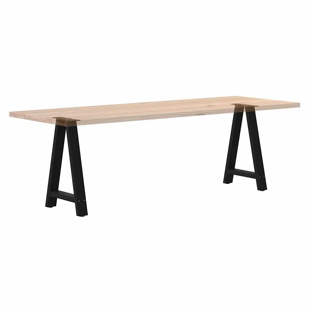 Gambe per tavolo da pranzo a forma di A 2 pz nere 50x(72-73) cm in acciaio