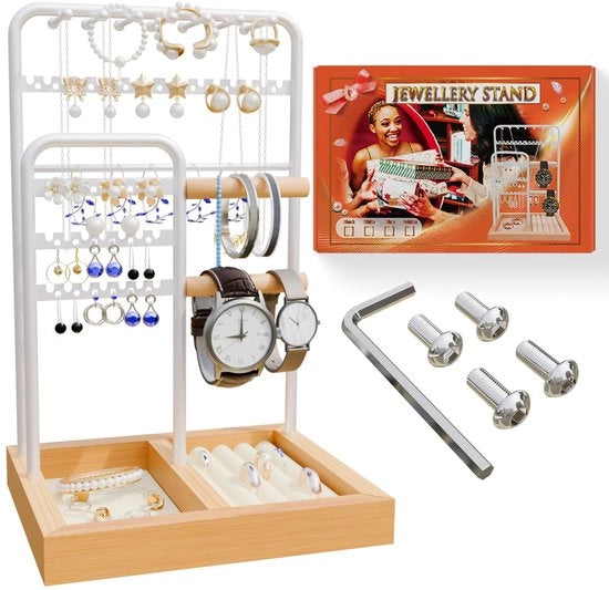 Standard per gioielli, standard per collana, supporto per collana standard, organizzatore per gioielli, standard per orecchini, supporto per collana, contenitore per gioielli, supporto per collana standard, bianco