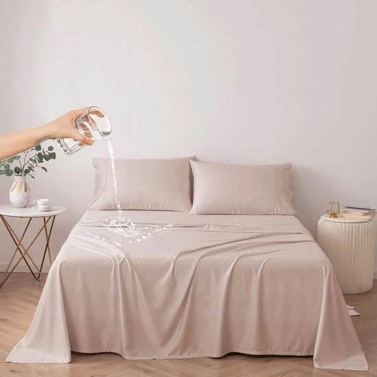 Hoeslakenbeschermer 100% acqua resistente, matraccio protettivo, copertura per lenzuola (cammello, Queen 200 * 230 cm)