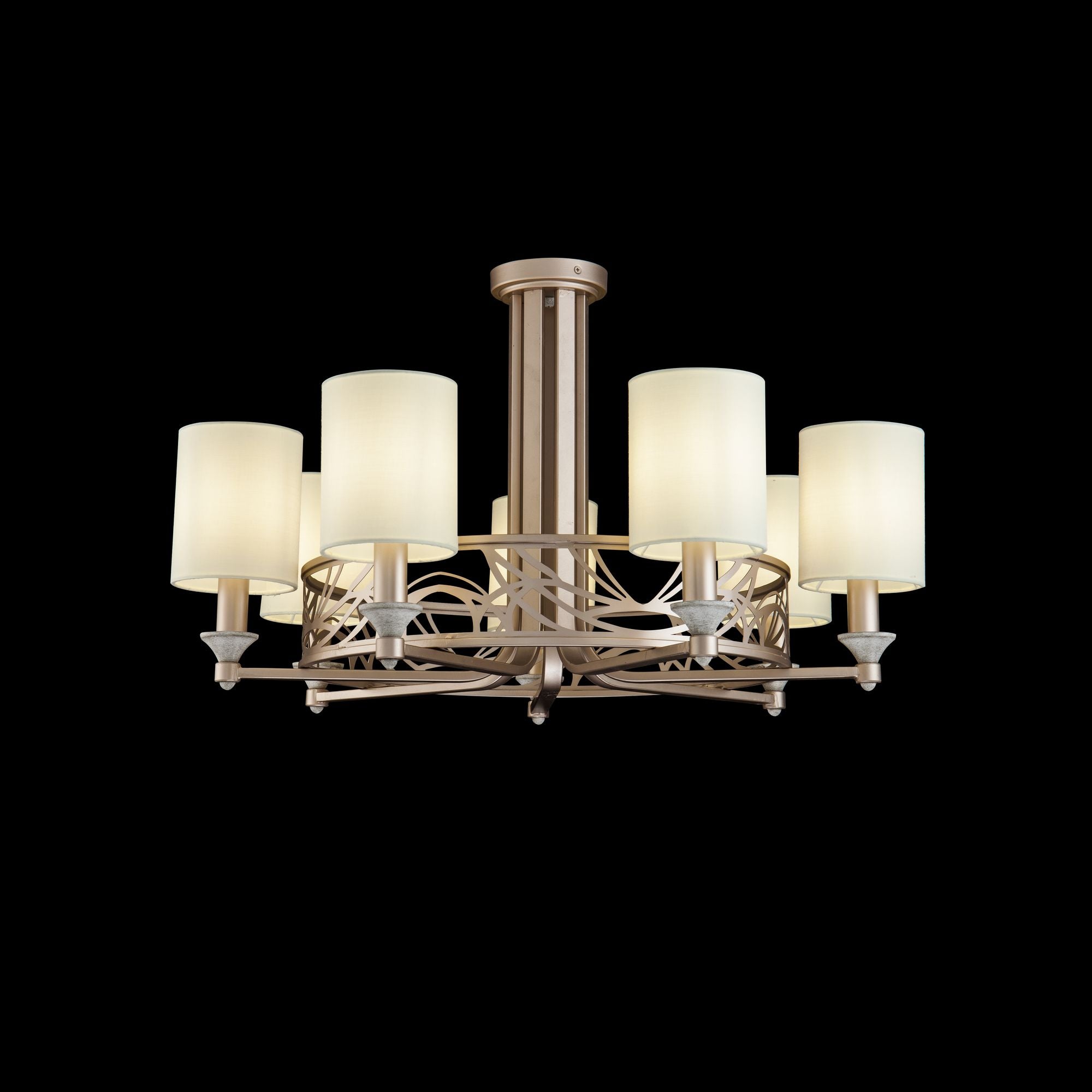 Lampadario House in Metallo Vittoria Crema con Oro