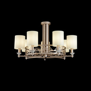 Lampadario House in Metallo Vittoria Crema con Oro