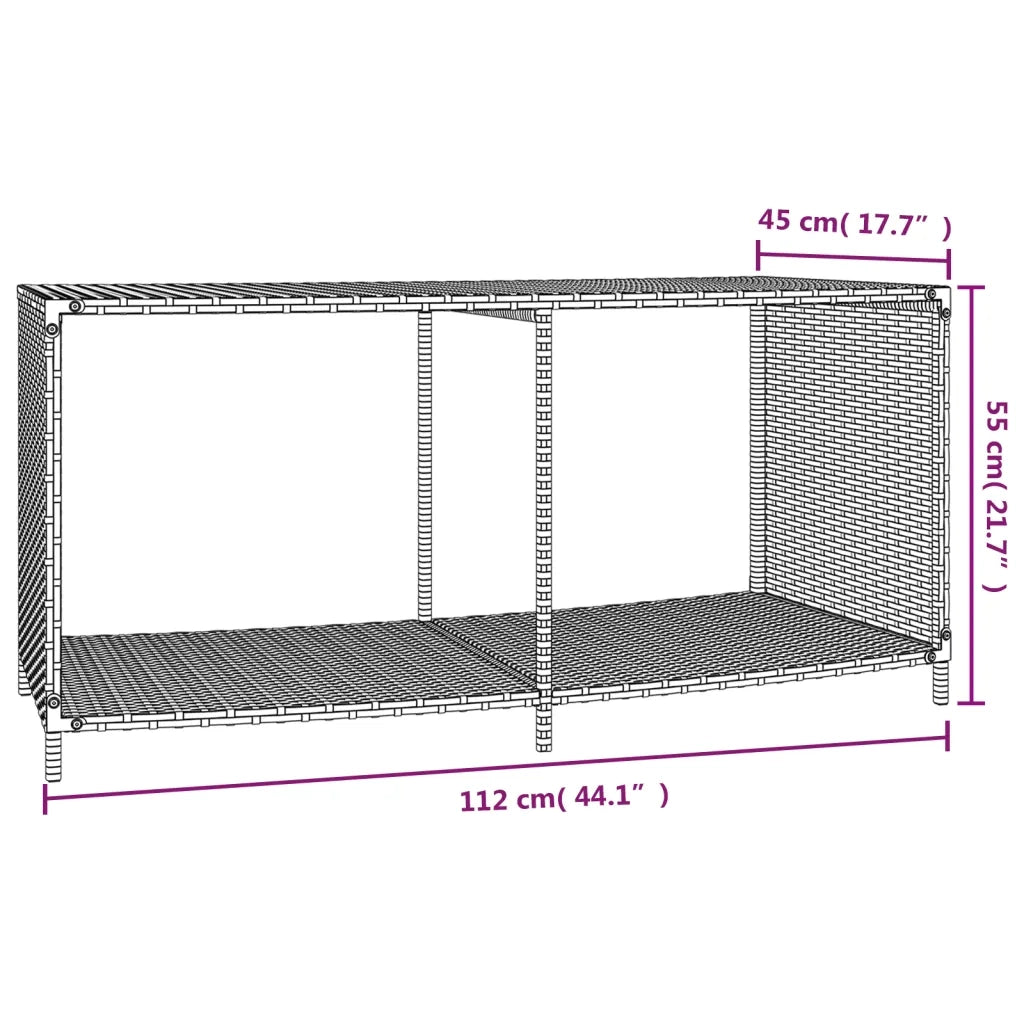 Scaffali Portaoggetti 2 pz in Polyrattan Nero 362264