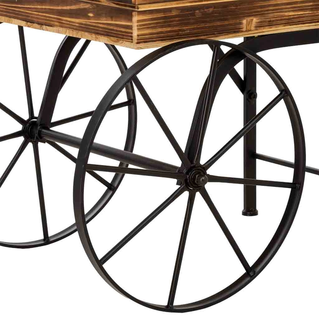 Carrello fioriera legno marrone 96x45x63h cm