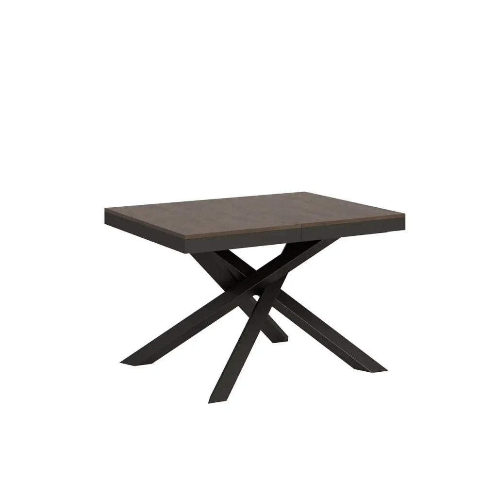 Tavolo allungabile 120/380x90 cm Volantis Evolution colore noce telaio e gambe antracite