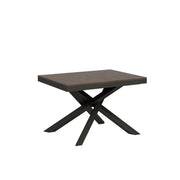 Tavolo allungabile 120/380x90 cm Volantis Evolution colore noce telaio e gambe antracite