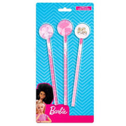 Trade Shop - Set 3 Pz Matite Con Gomma Tema Barbie Accessori Per Disegno Scuola Bambine 955548 -