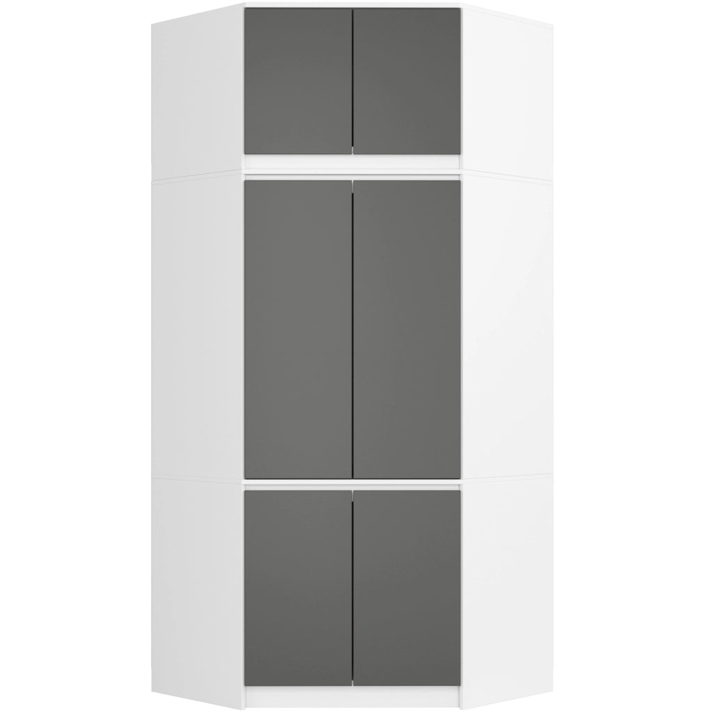 Sopralzo per armadio AKORD S100 Bianco 100 cm 2 ante inseto frontale Grigio Grafite 100x50x55 cm