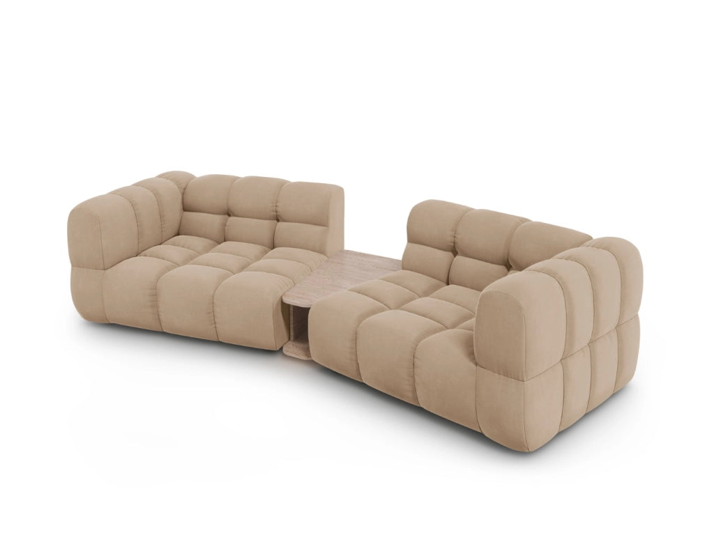 Cosmopolitan Design - Divano modulare "Sky" 2 posti in velluto sabbia 