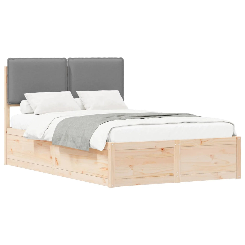 Letto con Testiera Rivestita Grigio chiaro 120 x 190 cm