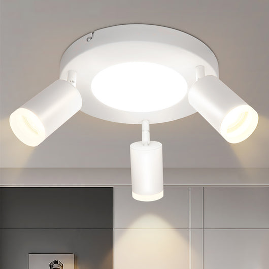 ZMH Faretto da soffitto 3 lampadine GU10 20W camera da letto 3000k lampada cucina metallo orientabile
