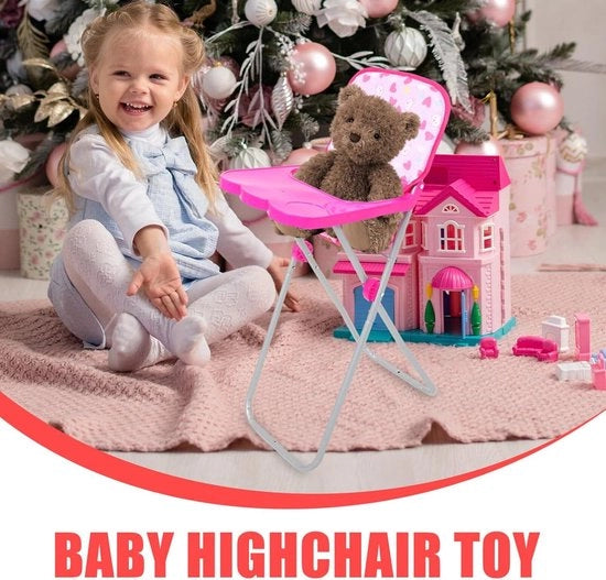 Culla per bambole pieghevole per il gioco - Culla per bambole pieghevole per l'alimentazione - Mobili per giocare con bambole e animali di peluche