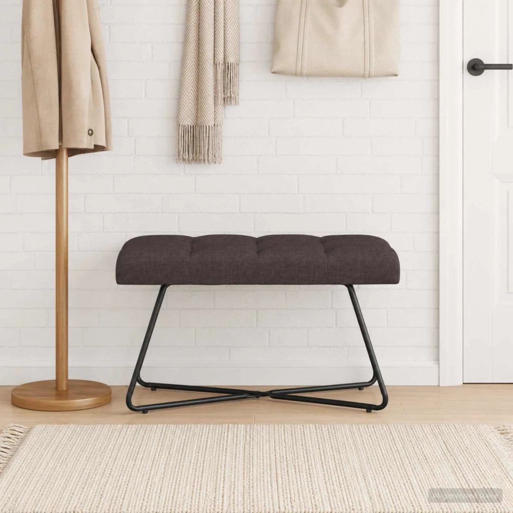 Panchina con bottoni imbottiti Marrone Scuro 80 x 40 x 46 cm 42038361