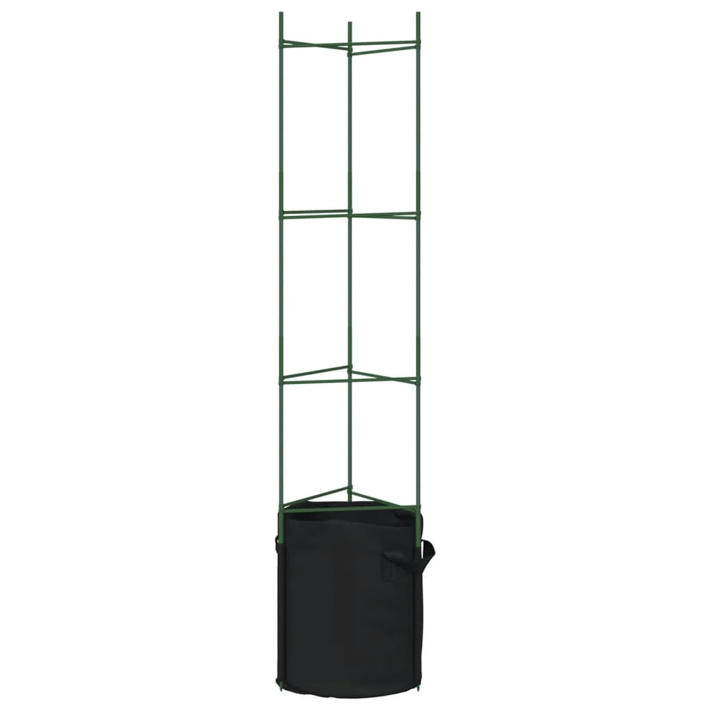 Set di 6 gabbie regolabili per pomodori da giardino 32 x 29 x 154 cm acciaio verde 02_0055599