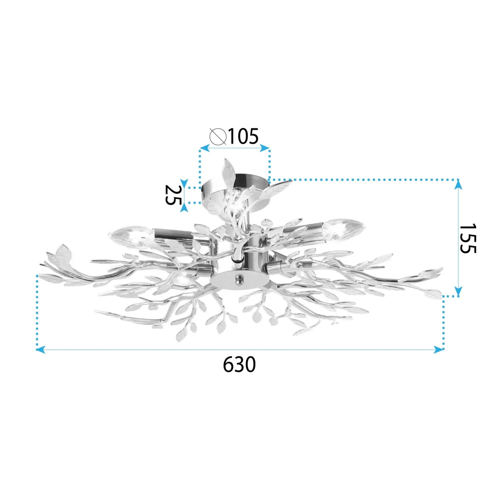 Lampada Da Soffitto Ebt021-5c Chrome