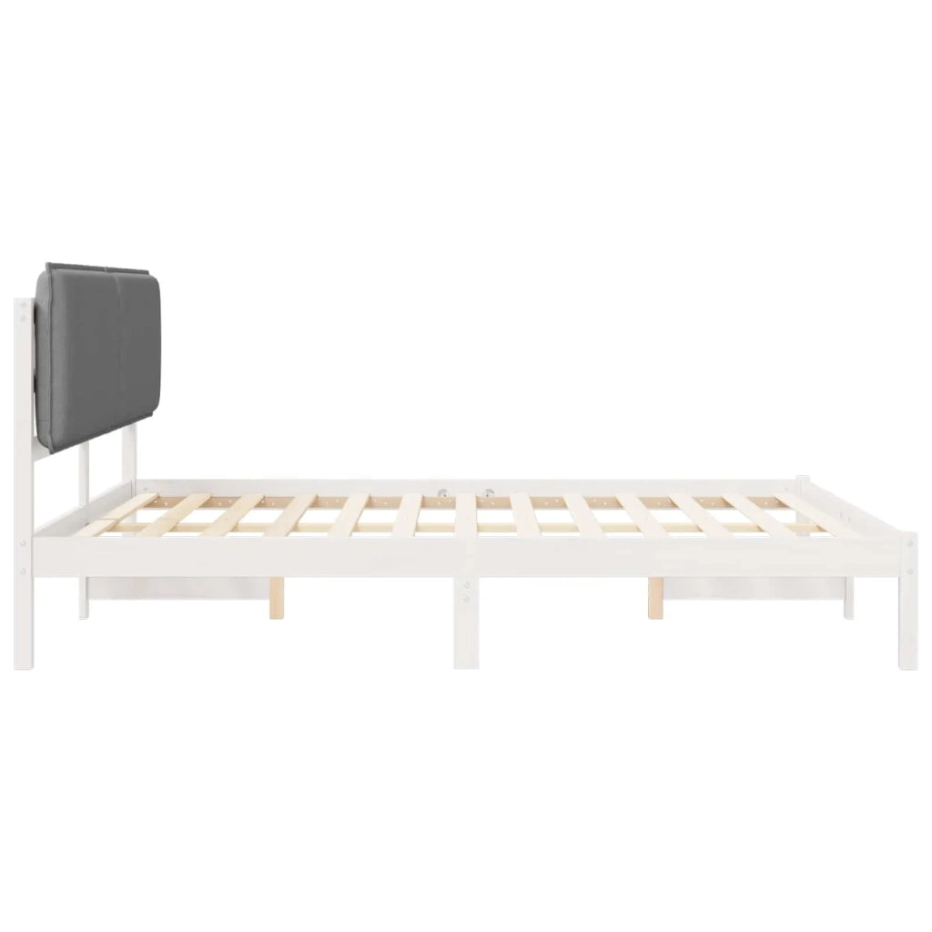 Letto con Testiera Rivestita Grigio chiaro 200 x 200 cm