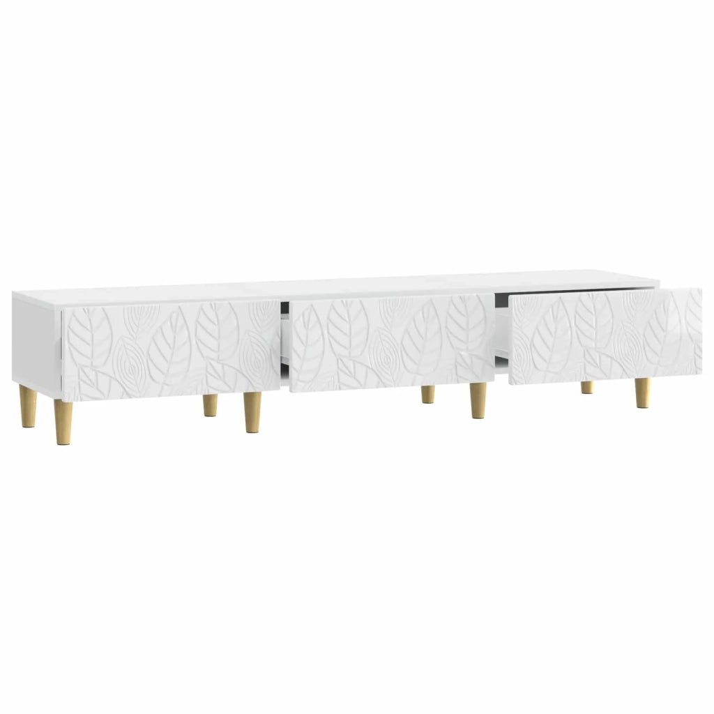Mobile TV 147 x 34,5 x 30 cm Bianco Lucido Legno ingegnerizzato 895169