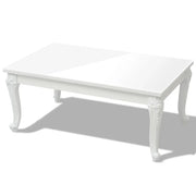 Tavolino da salotto | Tavolino da caff¨¨ | Tavolino da Soggiorno 100x60x42 cm Bianco Lucido