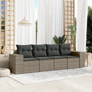 Salotto da Giardino-Set Divani da Giardino 4 pz con Cuscini in Polyrattan Grigio 890604