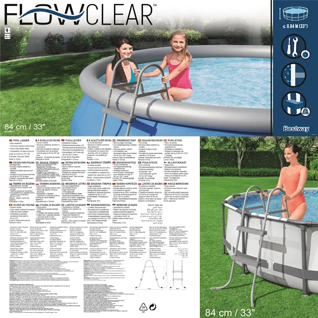 Bestway Scaletta per Piscina a 2 Gradini Flowclear 84 cm 3202528