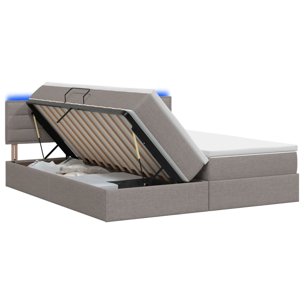 Letto con contenitore LED e materasso Tortora 180 x 200 cm 3459339